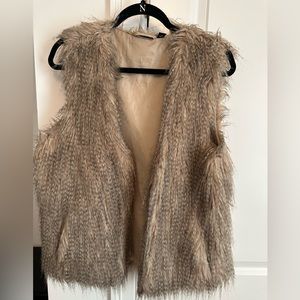 Brown fury winter vest